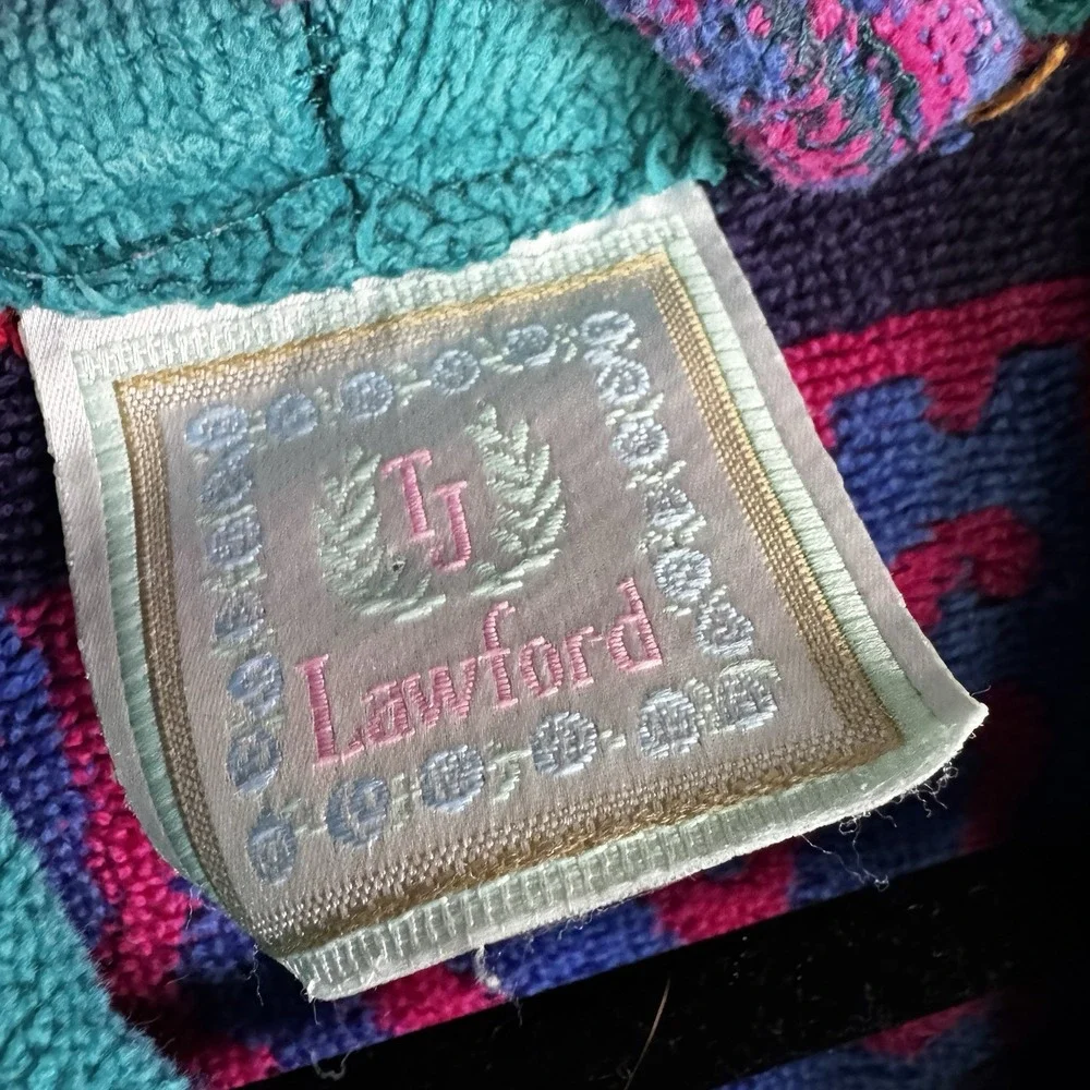 Vintage TJ Lawford Women Turkish Cotton Terry Robe Size Small Terrycloth 80s 90s - Picture 4 of 12